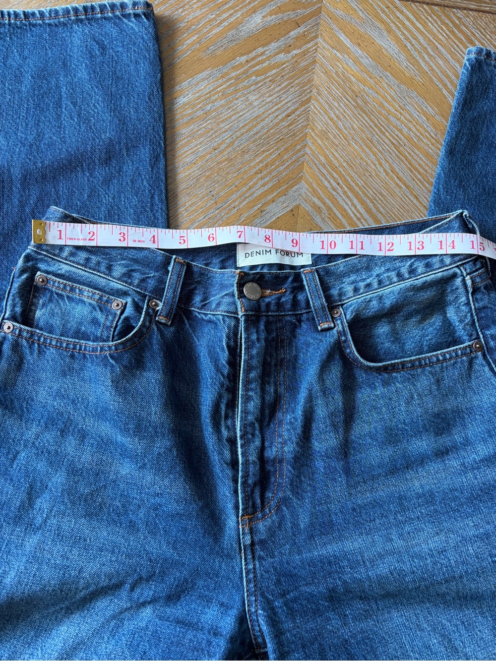 Aritzia Denim Forum Farrah Hi-Rise Wide Leg Jeans 28 Dark Wash 100% Cotton - Picture 8 of 9